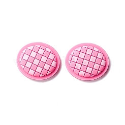 塩ビカボション  ヘアアクセサリー用  格子のある楕円形  ショッキングピンク  29x25x6mm&nbsp;PVC-B001-04A