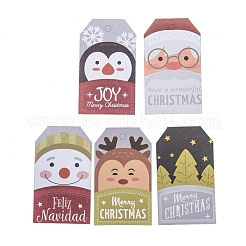 紙ギフトタグ  ハングタグ  ジュートより糸付き  クリスマスの装飾のための  クリスマステーマの模様  7.6x4.5x0.02cm  穴：5mm  50個/袋&nbsp;CDIS-P005-D03