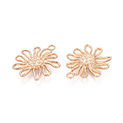 ラックメッキ合金ペンダント  花のチャーム  ライトゴールド  35x30x5.5mm  穴：3mm&nbsp;PALLOY-N181-18KCG