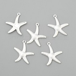 ヒトデ/シースターブラスペンダント  銀色のメッキ  23x20.5x2mm  穴：1mm&nbsp;KK-L134-11S