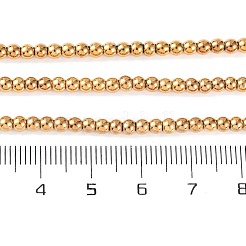 電気めっき合成非磁性ヘマタイト ビーズ 連売り  ラウンド  24KGP本金メッキ  3.2mm  穴：0.8mm  約149個/連  15.94''（40.5センチメートル）&nbsp;G-H027-C01-02
