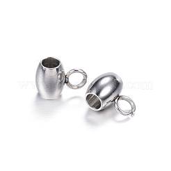 変色しにくい304ステンレススチールチューブベイル  ループベイル  オーバル  ステンレス鋼色  7x5x4mm  穴：2mm  内径：2mm&nbsp;STAS-G085-24P