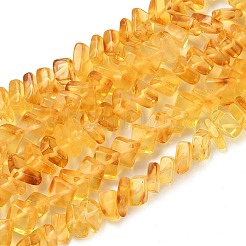 天然琥珀ビーズ連売り  菱形  ゴールド  6.5~7.5x6.5~7.5x2.5~3.5mm  穴：0.7mm  約75個/連  14.76''~14.96''（37.5~38センチメートル）&nbsp;G-K376-C02-01