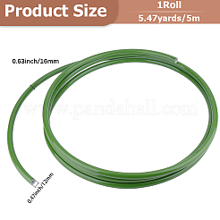 PVCアルミプラスチックパイプ  舞台装飾小道具  ハード文字なしチューブ  グリーン  16mm  5 m /ロール&nbsp;DIY-WH20079-007A-02