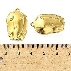 304ステンレスペンダント  ゴールドカラー  花  27x17x3.5mm  穴：2mm&nbsp;STAS-D195-02G-03