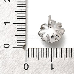 真鍮製チャーム  カドミウムフリー＆ニッケルフリー＆鉛フリー  花  プラチナメッキ  11x10.5x7mm  穴：3mm&nbsp;KK-M318-27P