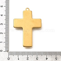304ステンレスペンダント  ラインストーン付き  イオンプレーティング（ip）  クロス  18KGP本金メッキ  43.5x30x4mm  穴：1.6mm&nbsp;STAS-E545-10G