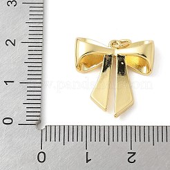 真鍮チャーム  ちょう結びのチャーム  鉛フリー＆カドミウムフリー  長持ちメッキ  丸カン付き  18KGP本金メッキ  19.5x18.5x5mm&nbsp;KK-K298-39B-G