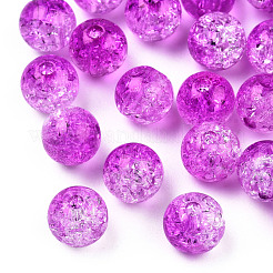 クリアクラックアクリルビーズ  ラウンド  蘭  8x7.5mm  穴：1.8mm  1700個/約500g&nbsp;CACR-N002-05B
