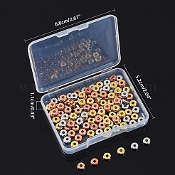 真鍮製スペーサービーズ  フラットラウンド  ミックスカラー  6x2mm  穴：2mm  3色  50個/カラー  150pc&nbsp;KK-AR0001-66