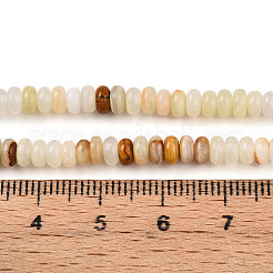 天然の緑色の縞模様のある方解石（アフガン翡翠）ビーズの連  ロンデル  4~4.5x2~2.5mm  穴：0.7mm  約151~152個/連  15.16~15.35''（38.5~39センチメートル）&nbsp;G-T140-79