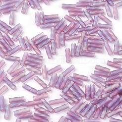 Mgb松野ガラスビーズ  日本製シードビーズ  透明な霜降りのABの色ねじれたバングルのビーズ  色の虹  ガラス丸穴のシードビーズ  アザミ  6x2~2.3mm  穴：0.8mm  約11000個/袋  450 G /袋&nbsp;SEED-Q032-6mm-10FABSP