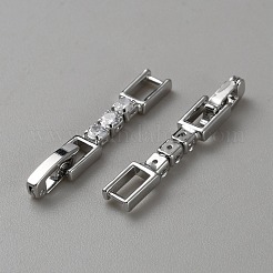 真鍮エクステンダーチェーン  キュービックジルコニア付き  ネックレス＆ブレスレットエクステンダーアクセサリー  プラチナ  30x5mm&nbsp;FIND-WH0161-11P