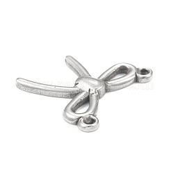 変色しない304ステンレススチールペンダント  中空  ちょう結びチャーム  ステンレス鋼色  18.5x18x2.5mm  穴：1mm&nbsp;X-STAS-F287-42P