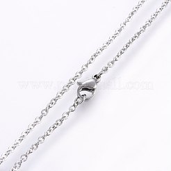 天然水晶ペンダントネックレス  304ステンレススチール製金具付き  ツリー付きフラットラウンド  19.68インチ（50cm）  ペンダント：40x28x6mm&nbsp;NJEW-P228-A08