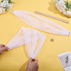 花嫁用ポリエステル製ワンショルダーショール1組  プラスチックパール付き  ホワイト  522x125x6~9.5mm&nbsp;AJEW-ME0002-94A