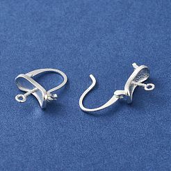 真鍮製フープピアスパーツ  カドミウムフリー＆鉛フリー  925銀メッキ  18x13x2mm  穴：1.2mm  ピン：0.8mm&nbsp;FIND-Z039-24S