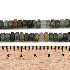 天然のアフリカブラッドストーンビーズ連売り  多面カット  六角  7x6.5x3.5mm  穴：1.2mm  約108個/連  14.88''（37.8センチメートル）&nbsp;G-G317-A29-3X6MM