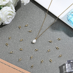 真鍮製ネジアイペグベイル80個  ゴールドカラー  10x5x4mm  穴：3.2mm  ピン：0.8mm&nbsp;KK-ME0004-74G
