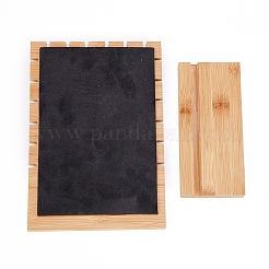 竹ネックレス陳列台  L字型ロングチェーンディスプレイスタンド  長方形  グレー  17.5x24.5cm&nbsp;NDIS-E022-03A