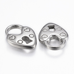 変色しにくい304ステンレススチールペンダント  南京錠  ステンレス鋼色  19x14x3mm  穴：7x7mm&nbsp;STAS-H416-89P