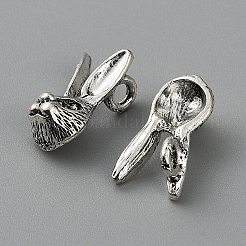 合金のチベット風チャーム  うさぎチャーム  アンティークシルバー  16.5x9x6mm  穴：2mm&nbsp;FIND-CJC0004-59AS