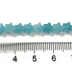 染色された天然アマゾナイトビーズ連売り  スター  6x5.5x2mm  穴：0.8mm  約75個/連  14.57インチ（37cm）&nbsp;G-G085-B30-02
