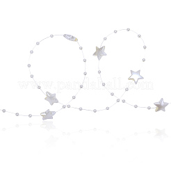 手作りのABSプラスチックビーズチェーン  スター＆ラウンド  古いレース  12~14x12~14x3x4mm&nbsp;X-CHC-CJC0001-08A