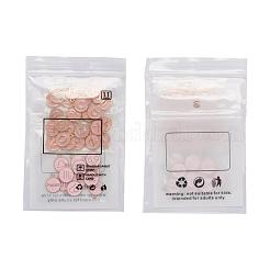 2セット2スタイル金メッキ合金エナメルチャーム  エポチャーム  フラットラウンド  ピンク  1セット/スタイル&nbsp;ENAM-YW0001-28A