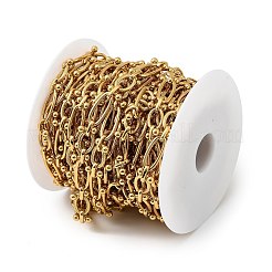 304ステンレススチール製の楕円形に、丸いビーズのリンクチェーンが付いています。  イオンプレーティング（ip）  溶接されていない  スプールで  18KGP本金メッキ  21x8.5x2.5mm＆13x9.5x2mm＆10x11x5.5mm&nbsp;CHS-G051-04G