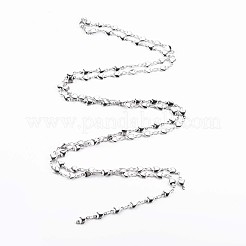 変色しない201ステンレススチールのハート＆オーバルリンクチェーン  ハンダ付け  ステンレス鋼色  10x5x2mm  約3.28フィート（1m）/連&nbsp;STAS-N092-108