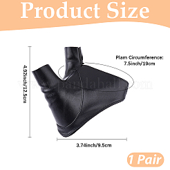 PUレザーの片指手袋  女性用指なし手袋  ブラック  125x95x1.5~3mm&nbsp;AJEW-WH20195-25