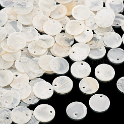 天然カピスシェルディスクチャーム120個  透明  15x0.5~1mm  穴：1.2~1.5mm&nbsp;BSHE-TA0001-27