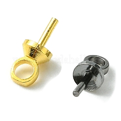 40個5色真鍮製カップペグベイルペンダント  片穴ビード用  ミックスカラー  7x3mm  穴：1.5mm  ピン：0.5mm  8個/カラー&nbsp;KK-FS0001-25