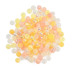 ミックスカラーのイミテーションキャットアイガラスラウンドシードビーズ  桃パフ  4x3~3.5mm  穴：1.2mm  約150個/セット&nbsp;LS-SEED-NH0003-01A-03