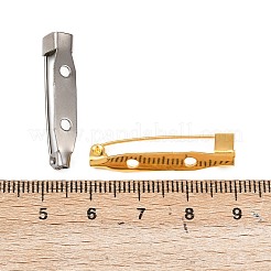 2穴鉄ブローチセーフティキャッチバーピンをバックピン  ミックスカラー  30x5x6mm  穴：1.5mm  ピン：0.5mm&nbsp;IFIN-X0029-01