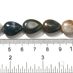 天然石インディアン瑪瑙ビーズ連売り  ティアドロップ  16x12x5~6mm  穴：1mm  約25個/連  15.16''~15.75''（38.5~40センチメートル）&nbsp;G-P561-B12-01