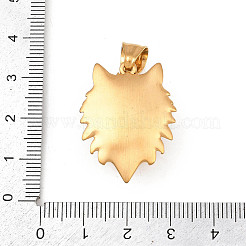 304ステンレスペンダント  18KGP本金メッキ  イオンプレーティング（ip）  オオカミ  29.5x22.5x9.5mm  穴：7mm&nbsp;STAS-Z171-27G-03