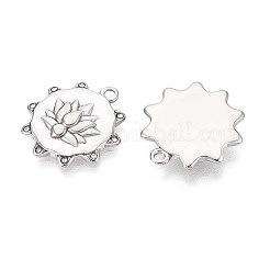 304ステンレススチールラインストーンペンダント  ハスの花  ステンレス鋼色  19.5x17.5x3mm  穴：1.6mm&nbsp;STAS-N109-254P