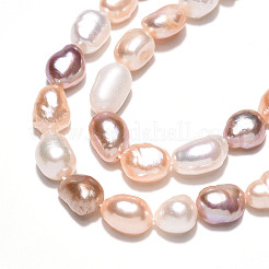 天然養殖淡水パールビーズ連売り  研磨両側  ミックスカラー  6.5~13x6~7x4~7mm  穴：0.5mm  約20~21個/連  6.69~6.89''（17~17.5センチメートル）&nbsp;PEAR-N014-06G-01