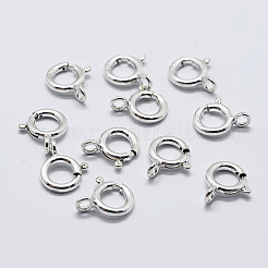 925スターリングシルバースプリングリングの留め金  リング  スタンプ925個付き  銀  7x6x1mm  穴：1.5mm&nbsp;STER-K167-076A-S