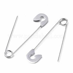 変色しにくい201ステンレススチール製安全ピンイヤリング  ステンレス鋼色  39x8x1.5mm  ピン：1mm&nbsp;X-STAS-S079-197P