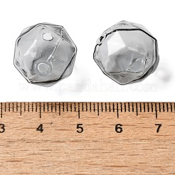 透明ガラスビーズ  多面カット  ラウンド  濃いグレー  16x15.5x17mm  穴：1.6mm&nbsp;X1-GLAA-A041-01B-04