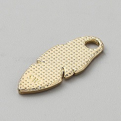 合金エナメルチャーム  リーフチャーム  ゴールドカラー  ミスティローズ  23.5x9x1.5mm  穴：2.5mm&nbsp;ENAM-WH0061-61C