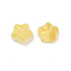 透明ガラスビーズ  スター  焼き付け塗料  ゴールド  10.5x11x5mm  穴：1mm&nbsp;DGLA-E004-12F