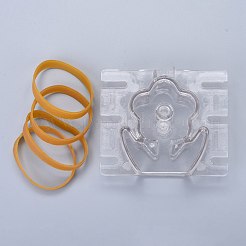花のプラスチックキャンドル型  キャンドル作りツール用  弾性コード付き  透明  92x110x41mm  穴：35x35mm  内径：80x54mm&nbsp;DIY-I035-12