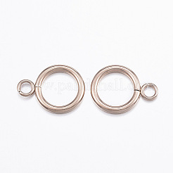 イオンプレーティング(IP) 304 ステンレススチール リング トグル クラスプ  ローズゴールド  19x14x2mm  穴：3mm.&nbsp;STAS-E127-04RG