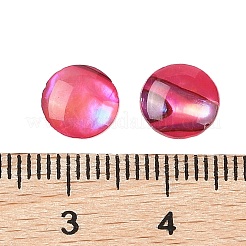 天然アワビ貝殻/パウア貝殻樹脂カボション  半円/ドーム  サクランボ色  8x1mm&nbsp;SSHEL-K003-8MM-01