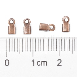 アイアン製折りたたみ式カシメエンドパーツ  圧着コードの端を折ります  赤銅鉱  6x3x2.3mm  穴：1.2mm  約10000個/袋&nbsp;IFIN-ZX994-R-01