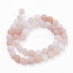 天然石ピンクアベンチュリンビーズ連売り  艶消し  ラウンド  4mm  穴：0.8mm  約89個/連  14.5~15インチ&nbsp;G-F520-56-4mm